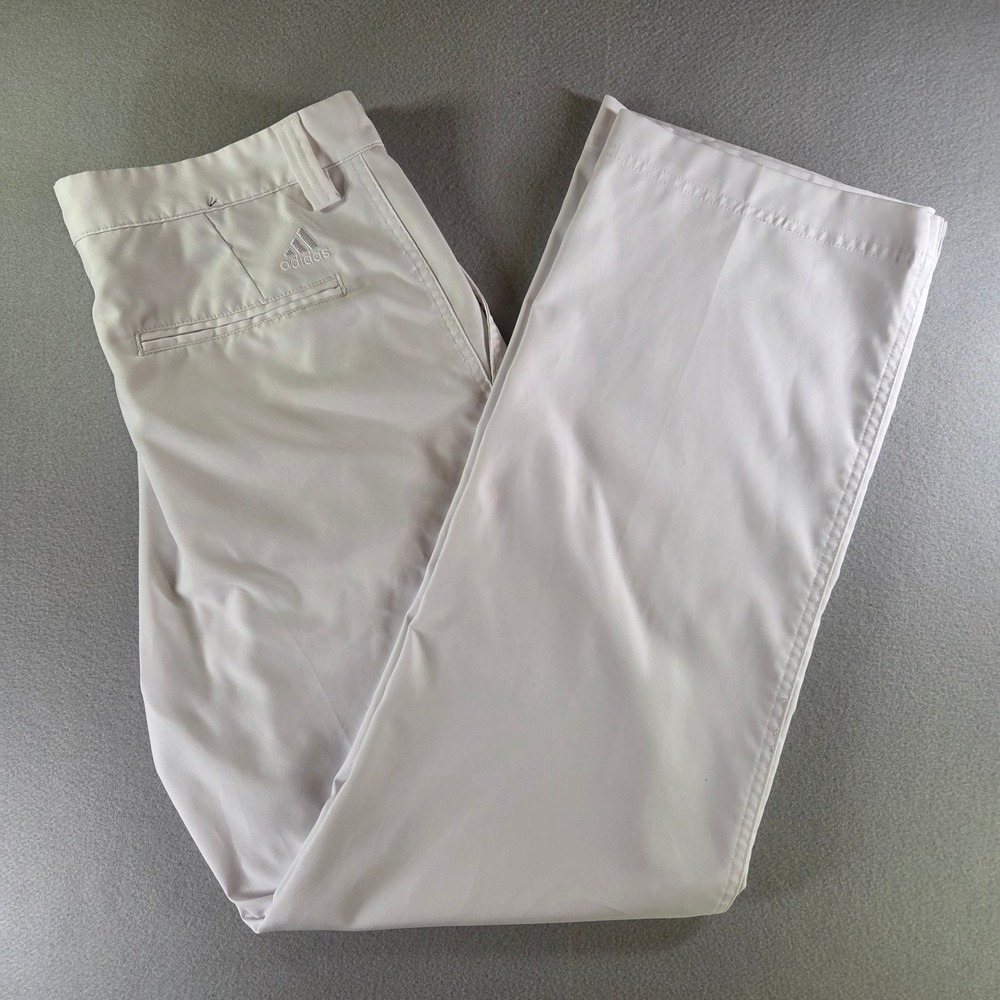 Adidas Climalite Mens White Golf Pants Straight Leg Performance‎ Trousers 34x32